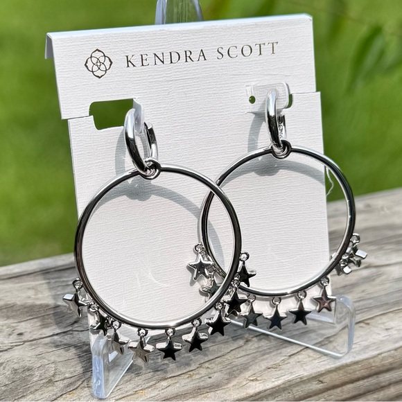 Kendra Scott Sloane Star Convertible Open Frame Earrings Silver - Picture 4 of 6